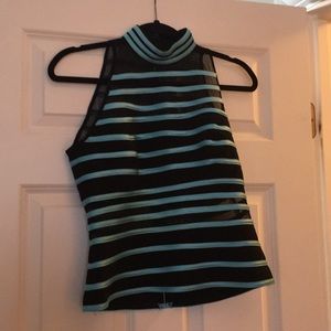 Black and Teal Dress Top Size 10 - JS Collections
